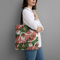 Cowboy Hawaii Mele Kalikimaka Tote Bag Paniolo Kukui Nut Pikake Lei Red Version - Polynesian Pride