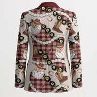 Cowboy Hawaii Mele Kalikimaka Blazer Paniolo Kukui Nut Pikake Lei Burgundy Version - Polynesian Pride