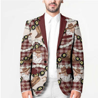 Cowboy Hawaii Mele Kalikimaka Blazer Paniolo Kukui Nut Pikake Lei Burgundy Version - Polynesian Pride