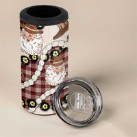 Cowboy Hawaii Mele Kalikimaka 4 in 1 Can Cooler Tumbler Paniolo Kukui Nut Pikake Lei Burgundy Version - Polynesian Pride