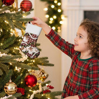 Cowboy Hawaii Mele Kalikimaka Christmas Stocking Paniolo Kukui Nut Pikake Lei Burgundy Version - Polynesian Pride