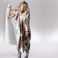 Cowboy Hawaii Mele Kalikimaka Hooded Blanket Paniolo Kukui Nut Pikake Lei Burgundy Version - Polynesian Pride