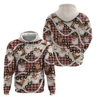 Cowboy Hawaii Mele Kalikimaka Hoodie Paniolo Kukui Nut Pikake Lei Burgundy Version - Polynesian Pride