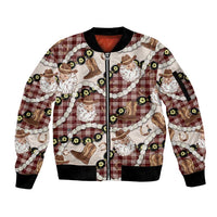 Cowboy Hawaii Mele Kalikimaka Sleeve Zip Bomber Jacket Paniolo Kukui Nut Pikake Lei Burgundy Version - Polynesian Pride