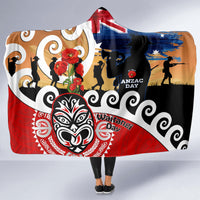New Zealand Waitangi And ANZAC Day Hooded Blanket Aotearoa Maori Tiki With Last Post