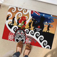 New Zealand Waitangi And ANZAC Day Rubber Doormat Aotearoa Maori Tiki With Last Post