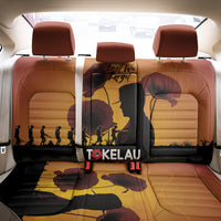 Tokelau ANZAC Day Back Car Seat Cover Camouflage With Poppies Lest We Forget LT14