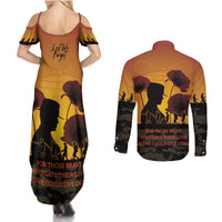 Tokelau ANZAC Day Couples Matching Summer Maxi Dress and Long Sleeve Button Shirt Camouflage With Poppies Lest We Forget LT14 - Polynesian Pride