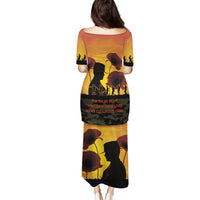 Tokelau ANZAC Day Puletasi Camouflage With Poppies Lest We Forget LT14 - Polynesian Pride