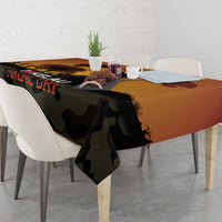 Tokelau ANZAC Day Tablecloth Camouflage With Poppies Lest We Forget LT14 - Polynesian Pride