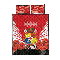 Tonga ANZAC Day Quilt Bed Set Camouflage With Poppies Lest We Forget LT14 - Polynesian Pride