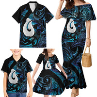 Hei Matau New Zealand Matariki Family Matching Mermaid Dress and Hawaiian Shirt NZ Fish Hook Maori Art