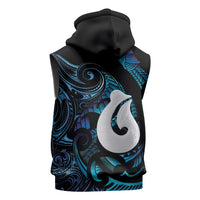 Hei Matau New Zealand Matariki Sleeveless Zip Hoodie NZ Fish Hook Maori Art