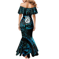 Manaia New Zealand Matariki Family Matching Mermaid Dress and Hawaiian Shirt NZ Paua Shell Maori Art