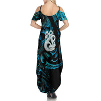 Manaia New Zealand Matariki Family Matching Summer Maxi Dress and Hawaiian Shirt NZ Paua Shell Maori Art
