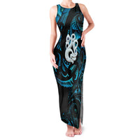 Manaia New Zealand Matariki Family Matching Tank Maxi Dress and Hawaiian Shirt NZ Paua Shell Maori Art
