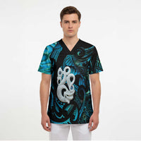 Manaia New Zealand Matariki Scrub Top NZ Paua Shell Maori Art