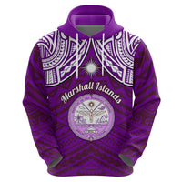 Custom Marshall Islands Hoodie Purple Polynesian Tribal Mix Coat of Arms LT14 - Polynesian Pride