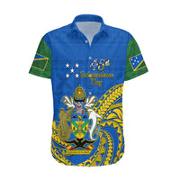 Personalised Independence Day Solomon Islands Hawaiian Shirt Happy 45th Anniversary LT14 Blue - Polynesian Pride