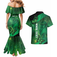 Personalised World Mental Health Awareness Month Couples Matching Mermaid Dress and Hawaiian Shirt Warriors Brave Strong Galaxy Vibes