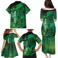 Personalised World Mental Health Awareness Month Family Matching Puletasi and Hawaiian Shirt Warriors Brave Strong Galaxy Vibes