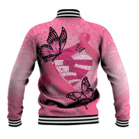 Polynesia Breast Cancer Awareness Month Baseball Jacket Pink Ribbon Mix Butterflies