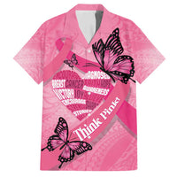 Polynesia Breast Cancer Awareness Month Family Matching Tank Maxi Dress and Hawaiian Shirt Pink Ribbon Mix Butterflies
