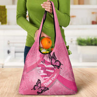 Polynesia Breast Cancer Awareness Month Grocery Bag Pink Ribbon Mix Butterflies