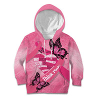 Polynesia Breast Cancer Awareness Month Kid Hoodie Pink Ribbon Mix Butterflies