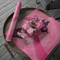 Polynesia Breast Cancer Awareness Month Wrapping Paper Pink Ribbon Mix Butterflies - Polynesian Pride