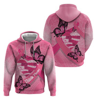 Polynesia Breast Cancer Awareness Month Zip Hoodie Pink Ribbon Mix Butterflies