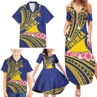 Personalised Tokelau Tokehega Day Family Matching Summer Maxi Dress and Hawaiian Shirt Tokelauan Tatau Flag Color - Polynesian Pride