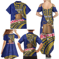 Personalised Tokelau Tokehega Day Family Matching Summer Maxi Dress and Hawaiian Shirt Tokelauan Tatau Flag Color - Polynesian Pride
