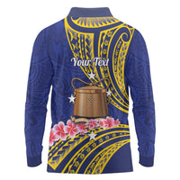 Personalised Tokelau Tokehega Day Long Sleeve Polo Shirt Tokelauan Tatau Flag Color - Polynesian Pride