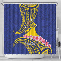 Personalised Tokelau Tokehega Day Shower Curtain Tokelauan Tatau Flag Color - Polynesian Pride