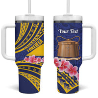 Personalised Tokelau Tokehega Day Tumbler With Handle Tokelauan Tatau Flag Color - Polynesian Pride