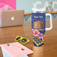 Personalised Tokelau Tokehega Day Tumbler With Handle Tokelauan Tatau Flag Color - Polynesian Pride
