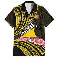 Personalised Tokelau Tokehega Day Family Matching Off Shoulder Short Dress and Hawaiian Shirt Tokelauan Tatau Black Color - Polynesian Pride