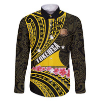 Personalised Tokelau Tokehega Day Family Matching Off Shoulder Short Dress and Hawaiian Shirt Tokelauan Tatau Black Color - Polynesian Pride