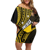 Personalised Tokelau Tokehega Day Family Matching Off Shoulder Short Dress and Hawaiian Shirt Tokelauan Tatau Black Color - Polynesian Pride