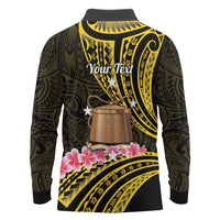 Personalised Tokelau Tokehega Day Long Sleeve Polo Shirt Tokelauan Tatau Black Color - Polynesian Pride