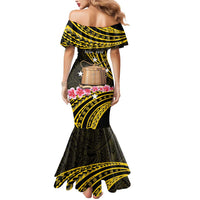 Personalised Tokelau Tokehega Day Mermaid Dress Tokelauan Tatau Black Color - Polynesian Pride