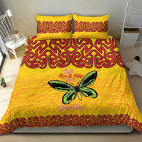 Personalised Tufi Tapa and Tattoo Festival Bedding Set PNG Oro Butterfly Tapa Pattern - Polynesian Pride