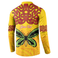 Personalised Tufi Tapa and Tattoo Festival Button Sweatshirt PNG Oro Butterfly Tapa Pattern - Polynesian Pride