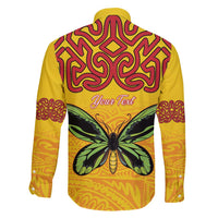 Personalised Tufi Tapa and Tattoo Festival Family Matching Off Shoulder Short Dress and Hawaiian Shirt PNG Oro Butterfly Tapa Pattern LT14 - Polynesian Pride