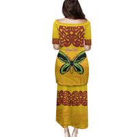 Personalised Tufi Tapa and Tattoo Festival Family Matching Puletasi and Hawaiian Shirt PNG Oro Butterfly Tapa Pattern - Polynesian Pride