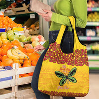 Personalised Tufi Tapa and Tattoo Festival Grocery Bag PNG Oro Butterfly Tapa Pattern - Polynesian Pride