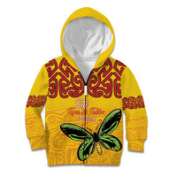 Personalised Tufi Tapa and Tattoo Festival Kid Hoodie PNG Oro Butterfly Tapa Pattern - Polynesian Pride