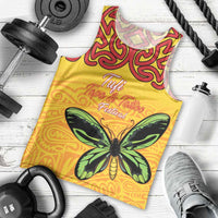 Personalised Tufi Tapa and Tattoo Festival Men Tank Top PNG Oro Butterfly Tapa Pattern - Polynesian Pride