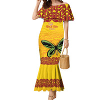 Personalised Tufi Tapa and Tattoo Festival Mermaid Dress PNG Oro Butterfly Tapa Pattern - Polynesian Pride